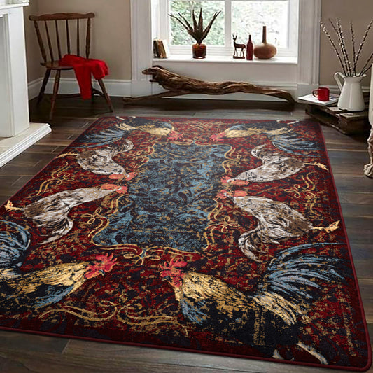 Pecking Order | Bordeaux Rug