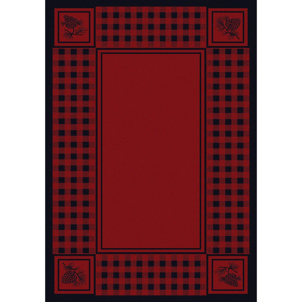 Forest Refuge - Red-CabinRugs Southwestern Rugs Wildlife Rugs Lodge Rugs Aztec RugsSouthwest Rugs