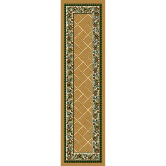 Green Forest - Light Maize-CabinRugs Southwestern Rugs Wildlife Rugs Lodge Rugs Aztec RugsSouthwest Rugs