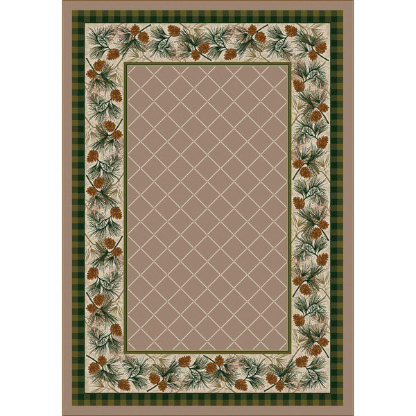Green Forest - Light Sandstone-CabinRugs Southwestern Rugs Wildlife Rugs Lodge Rugs Aztec RugsSouthwest Rugs
