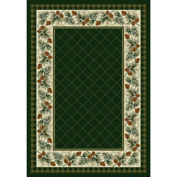 Green Pines - Pine-CabinRugs Southwestern Rugs Wildlife Rugs Lodge Rugs Aztec RugsSouthwest Rugs