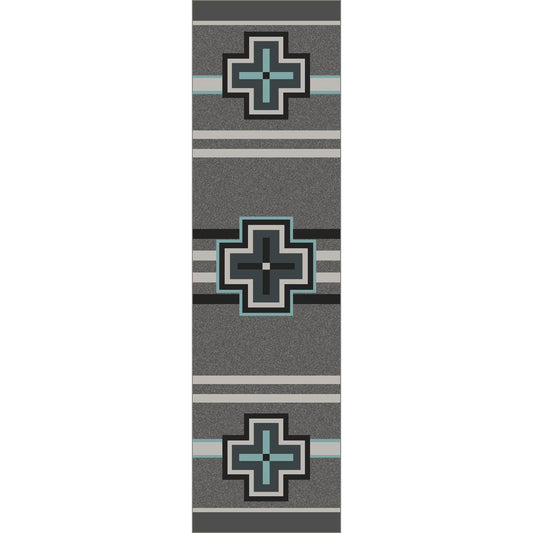 Hunter - Flint Turquoise-CabinRugs Southwestern Rugs Wildlife Rugs Lodge Rugs Aztec RugsSouthwest Rugs