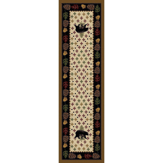 Picnic Bear - Natural-CabinRugs Southwestern Rugs Wildlife Rugs Lodge Rugs Aztec RugsSouthwest Rugs