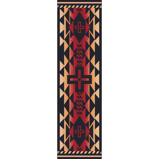Rustic Crucifix - Burnt Red-CabinRugs Southwestern Rugs Wildlife Rugs Lodge Rugs Aztec RugsSouthwest Rugs
