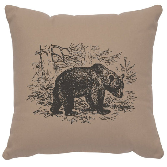"Bear Scene" Image Pillow - Cotton Alabaster