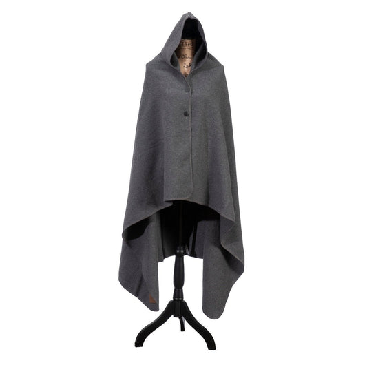 Solid Greystone Hooded Throw