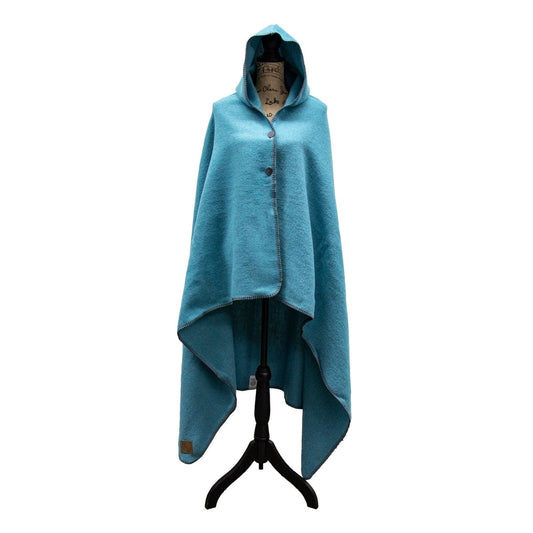 Solid Turquoise Hooded Throw
