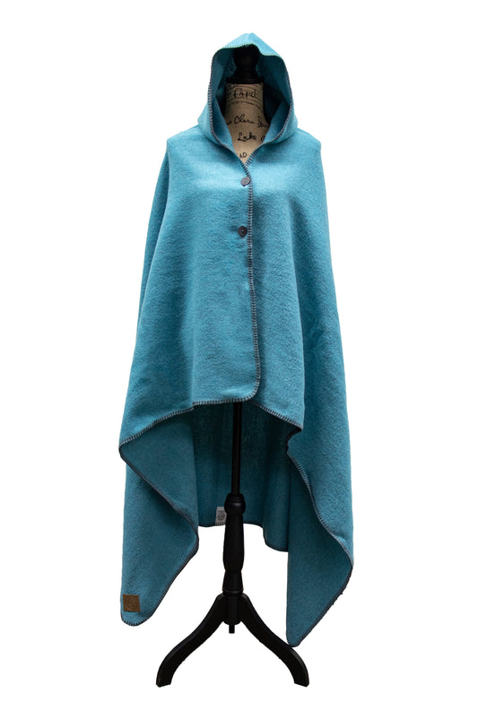 Solid Turquoise Hooded Throw by Wooded River