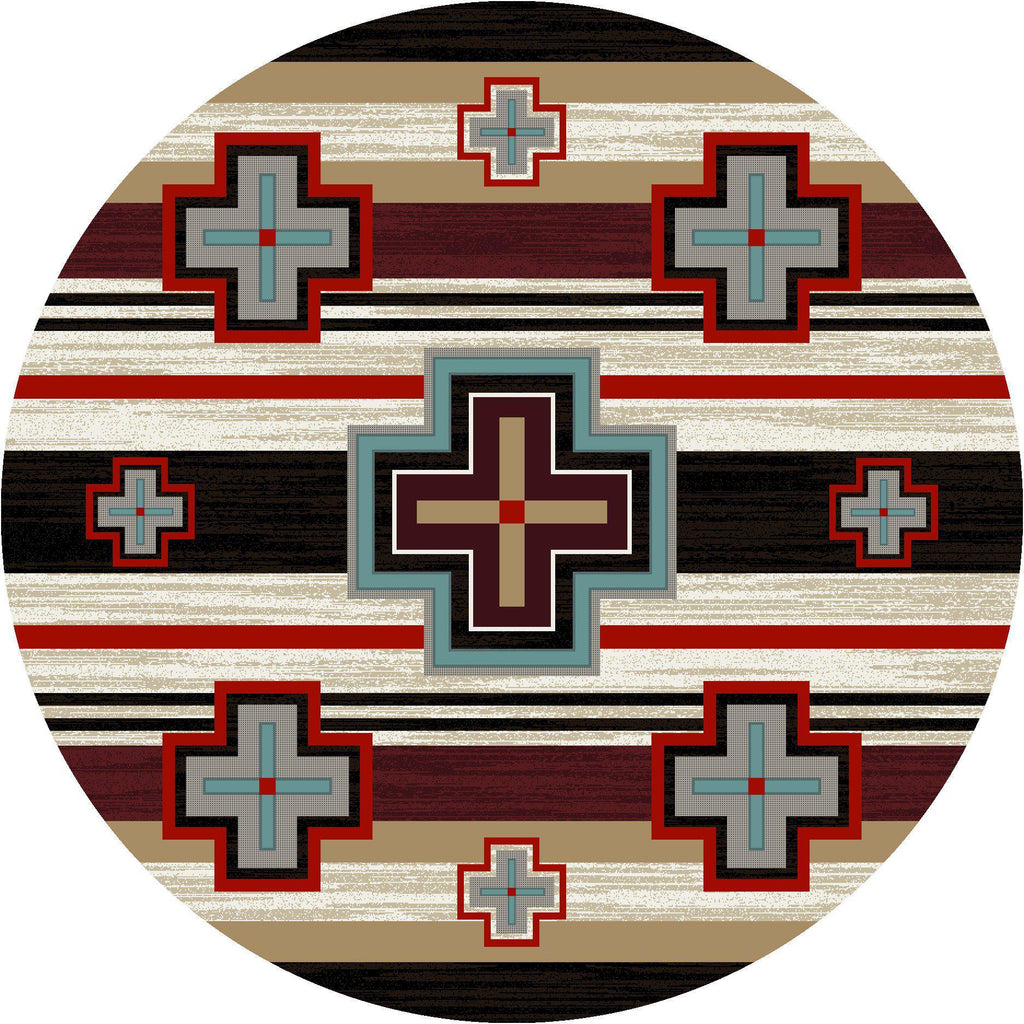 Crucifix Roads - Fuego-CabinRugs Southwestern Rugs Wildlife Rugs Lodge Rugs Aztec RugsSouthwest Rugs