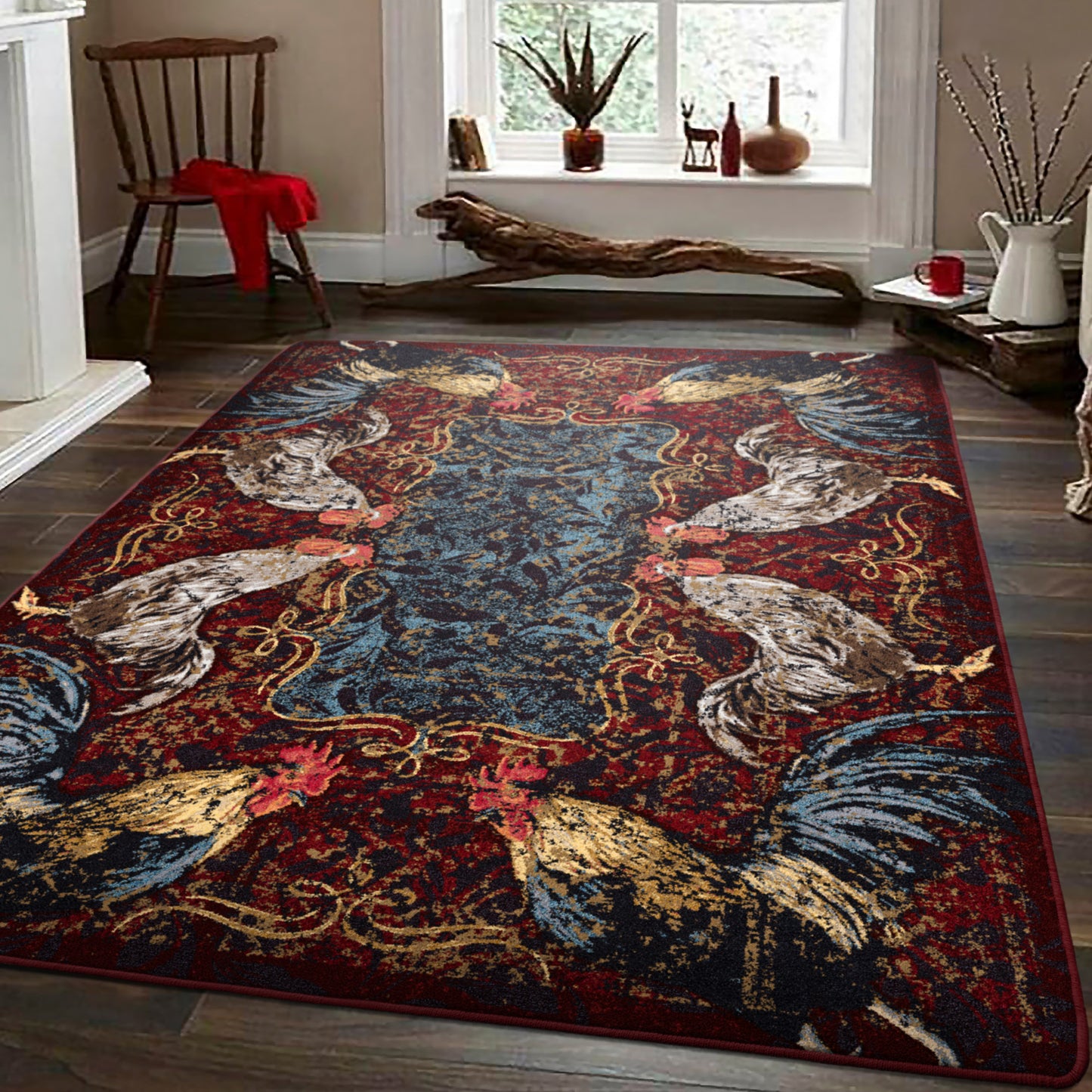 Pecking Order | Bordeaux Rug