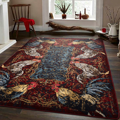Pecking Order | Bordeaux Rug