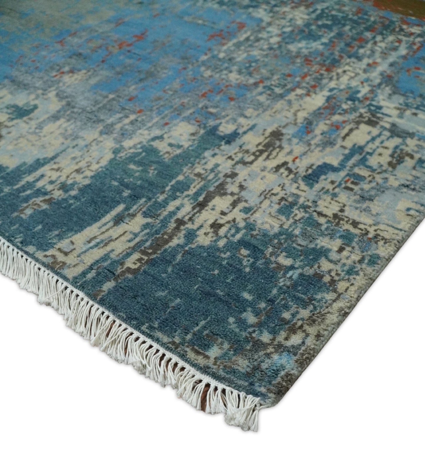 8x10 Fine Hand Knotted Abstract Rug