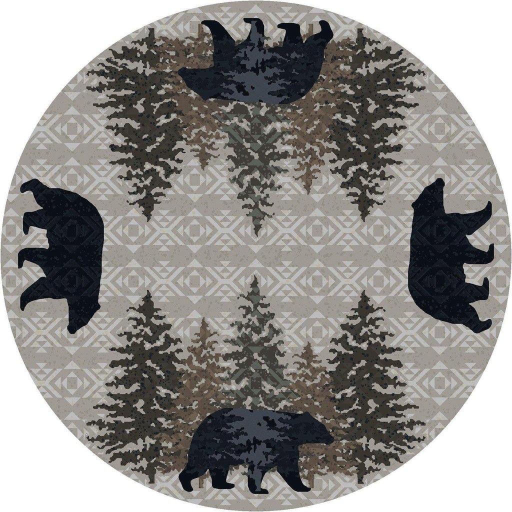 Bear Paradise - Stone-CabinRugs Southwestern Rugs Wildlife Rugs Lodge Rugs Aztec RugsSouthwest Rugs