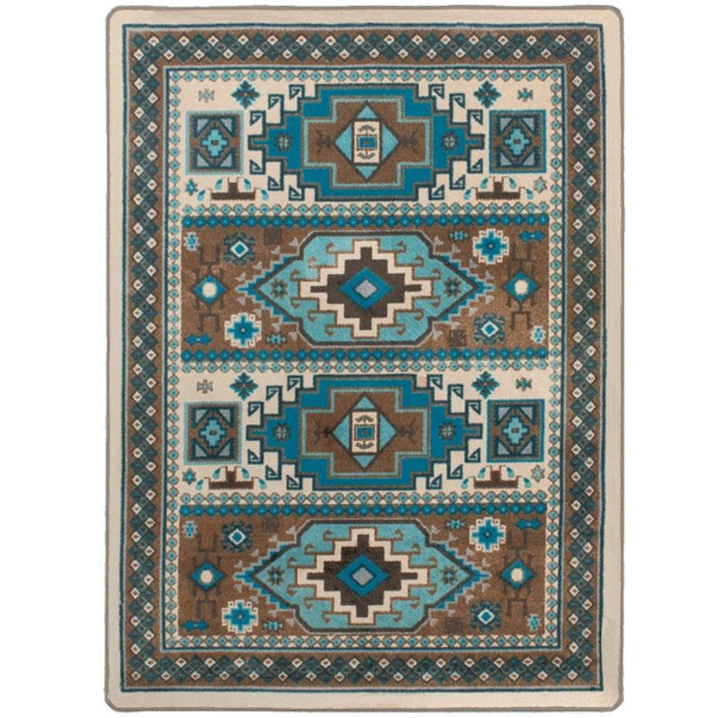 Café Indigo - Turquoise-CabinRugs Southwestern Rugs Wildlife Rugs Lodge Rugs Aztec RugsSouthwest Rugs