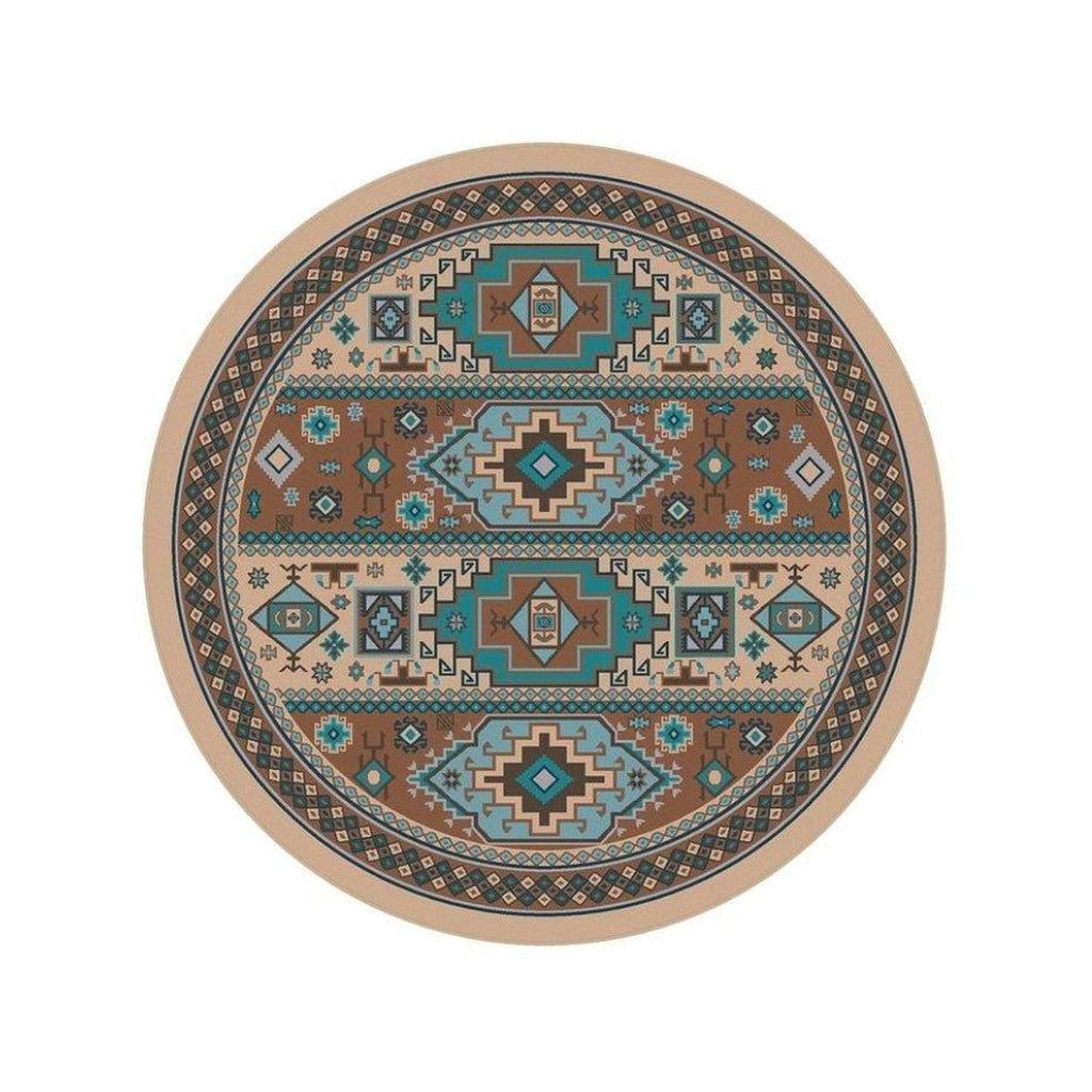 Café Indigo - Turquoise-CabinRugs Southwestern Rugs Wildlife Rugs Lodge Rugs Aztec RugsSouthwest Rugs