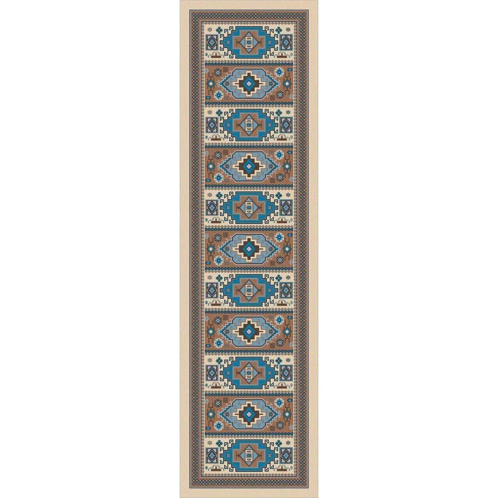 Café Indigo - Turquoise-CabinRugs Southwestern Rugs Wildlife Rugs Lodge Rugs Aztec RugsSouthwest Rugs