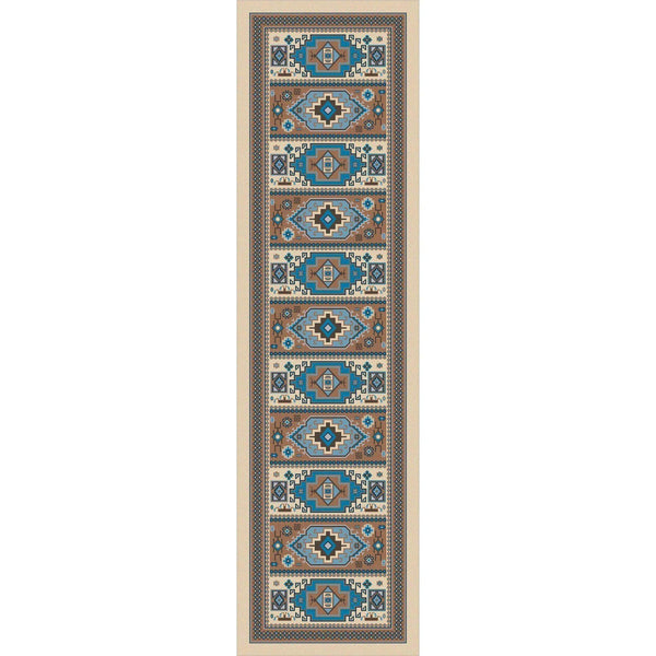 Café Indigo - Turquoise-CabinRugs Southwestern Rugs Wildlife Rugs Lodge Rugs Aztec RugsSouthwest Rugs