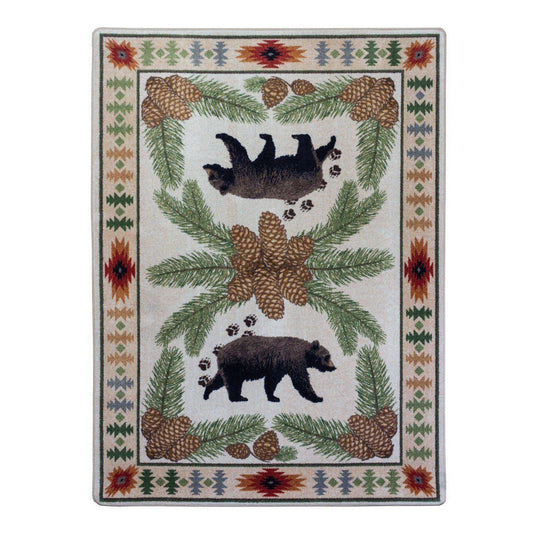 Camp Bear Valley - Natural-CabinRugs Southwestern Rugs Wildlife Rugs Lodge Rugs Aztec RugsSouthwest Rugs