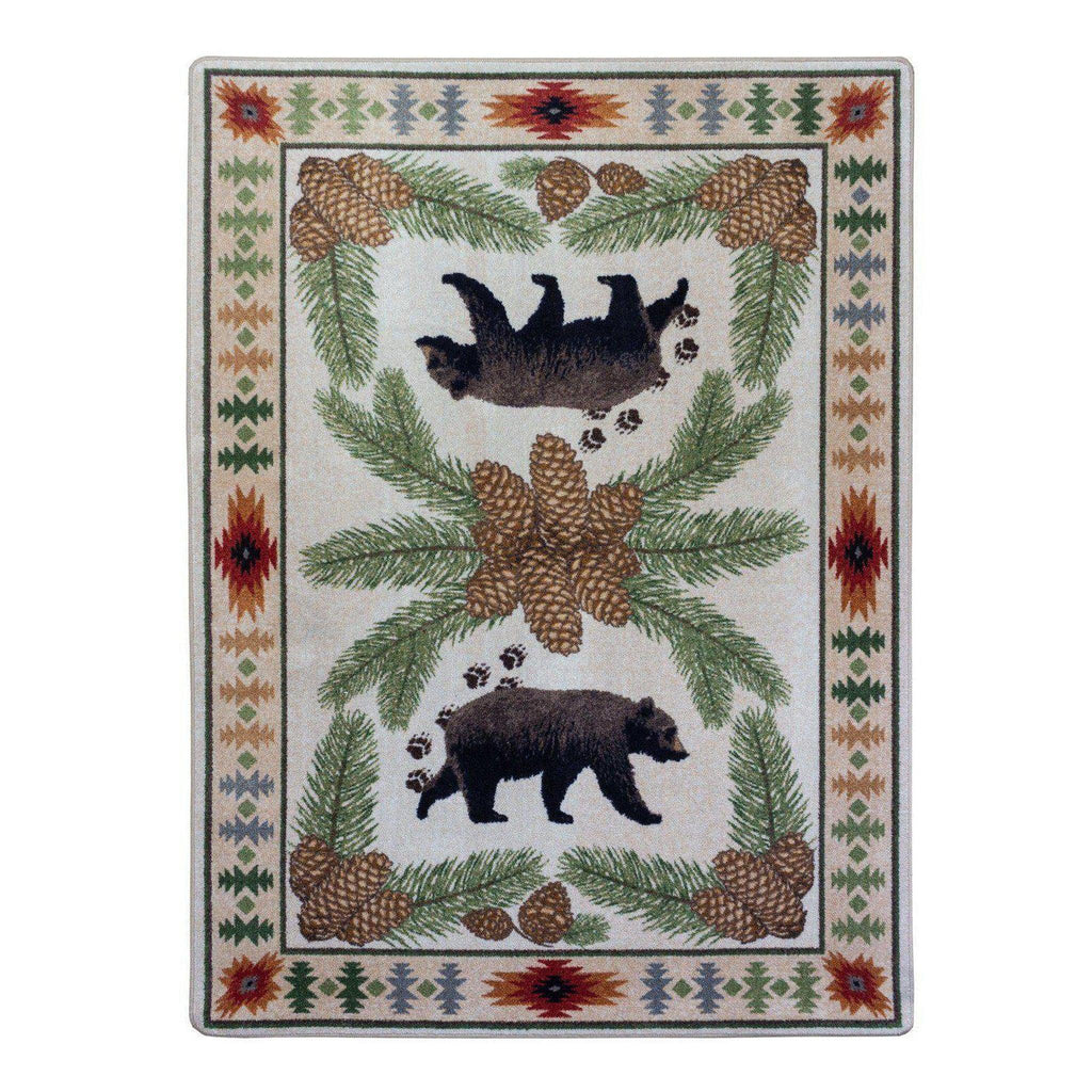 Camp Bear Valley - Natural-CabinRugs Southwestern Rugs Wildlife Rugs Lodge Rugs Aztec RugsSouthwest Rugs