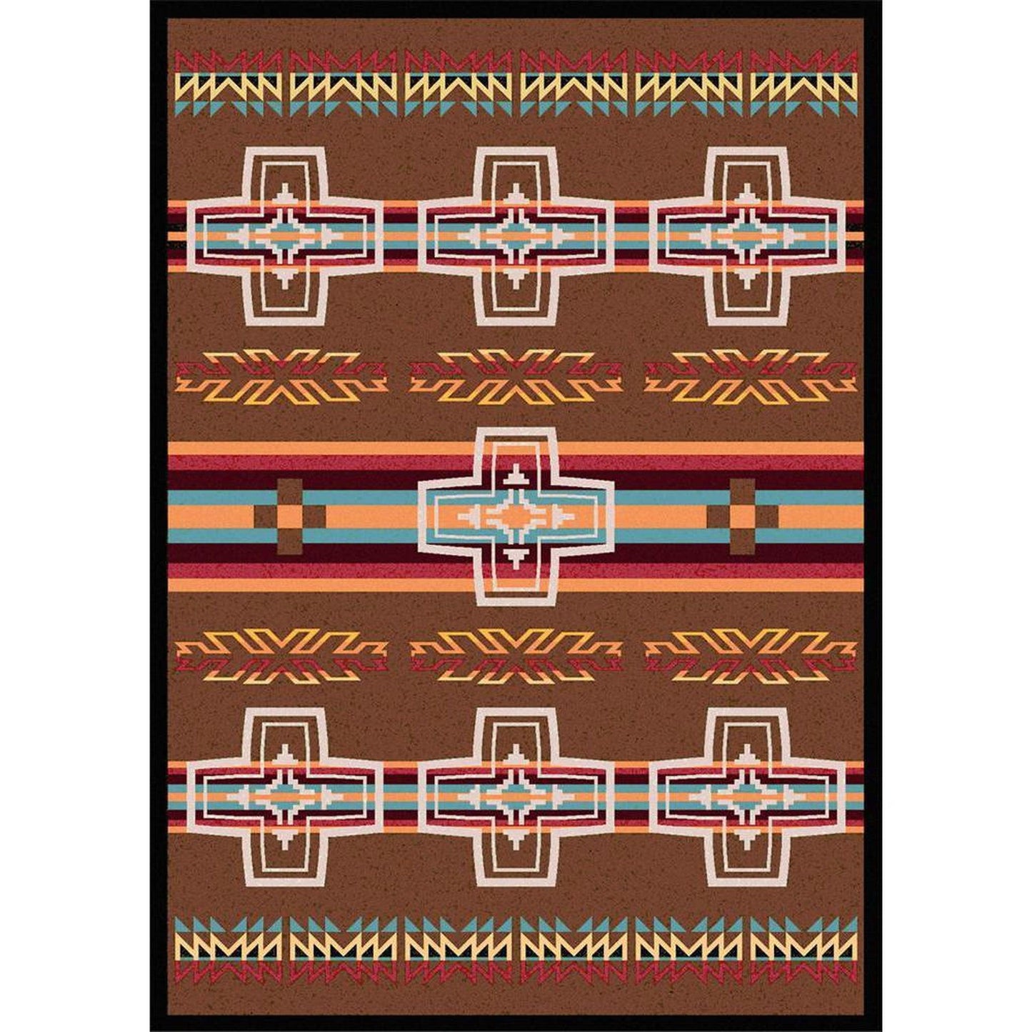 Canyon Crucifix - Sunset-CabinRugs Southwestern Rugs Wildlife Rugs Lodge Rugs Aztec RugsSouthwest Rugs