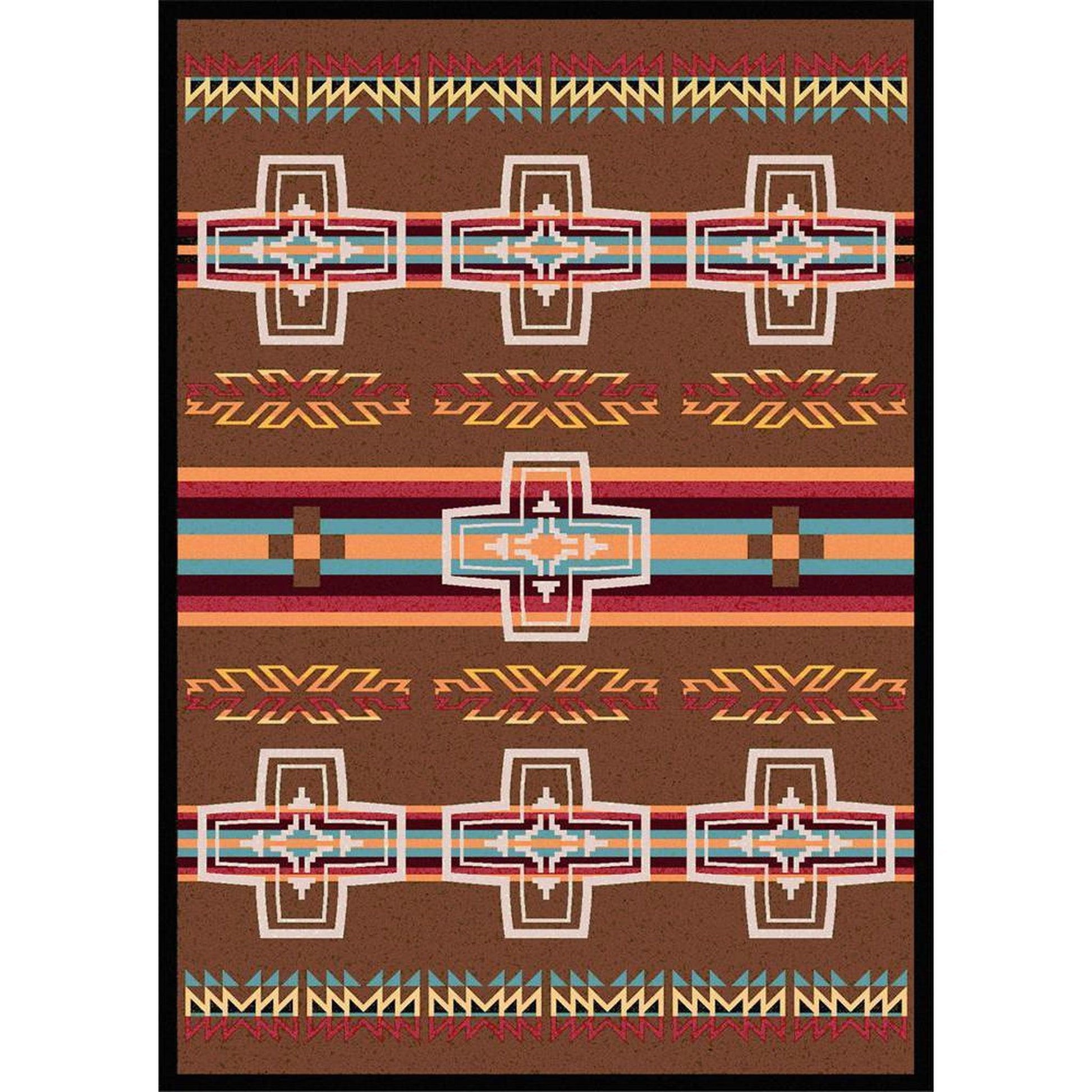 Canyon Crucifix - Sunset-CabinRugs Southwestern Rugs Wildlife Rugs Lodge Rugs Aztec RugsSouthwest Rugs