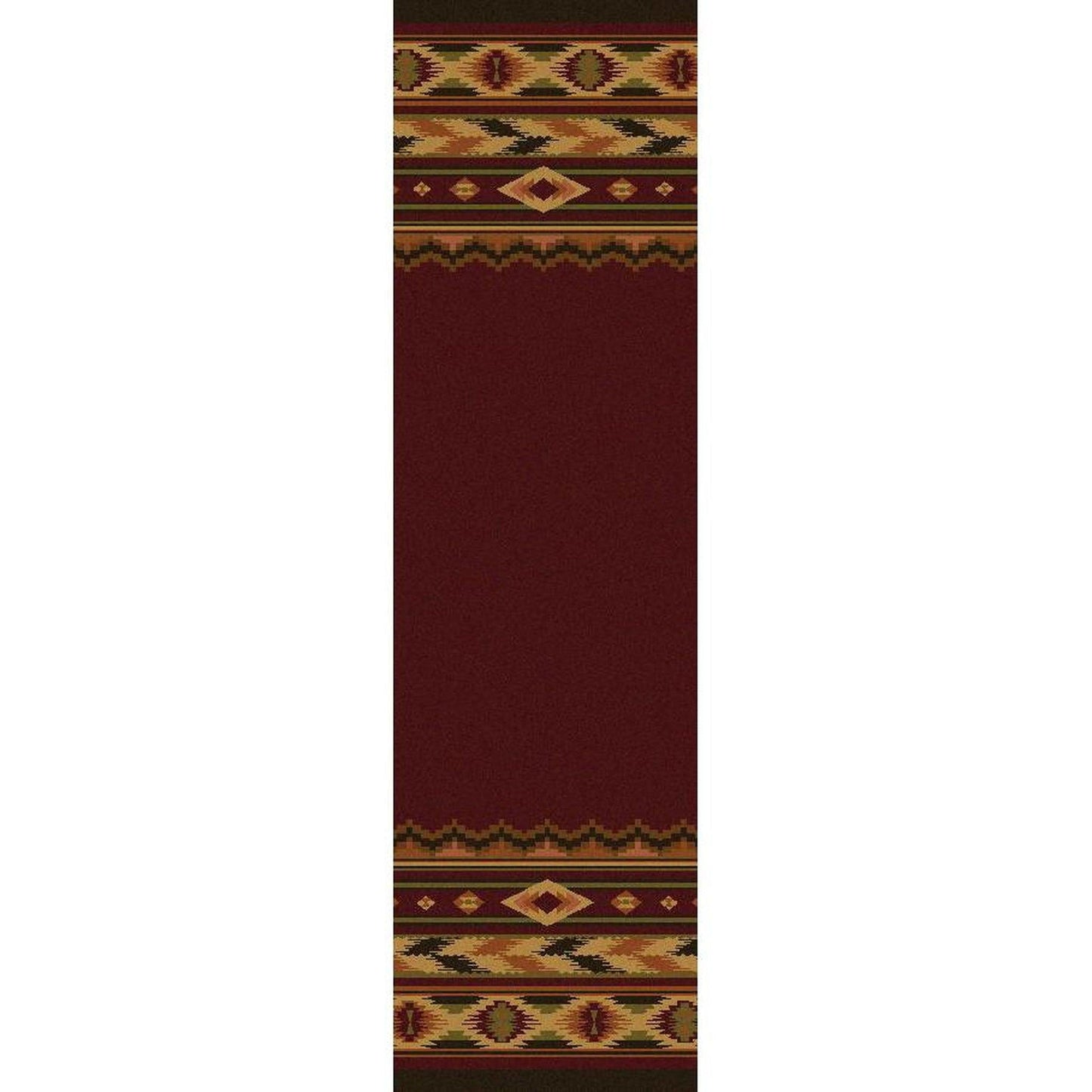 Cimarron Land - Red-CabinRugs Southwestern Rugs Wildlife Rugs Lodge Rugs Aztec RugsSouthwest Rugs