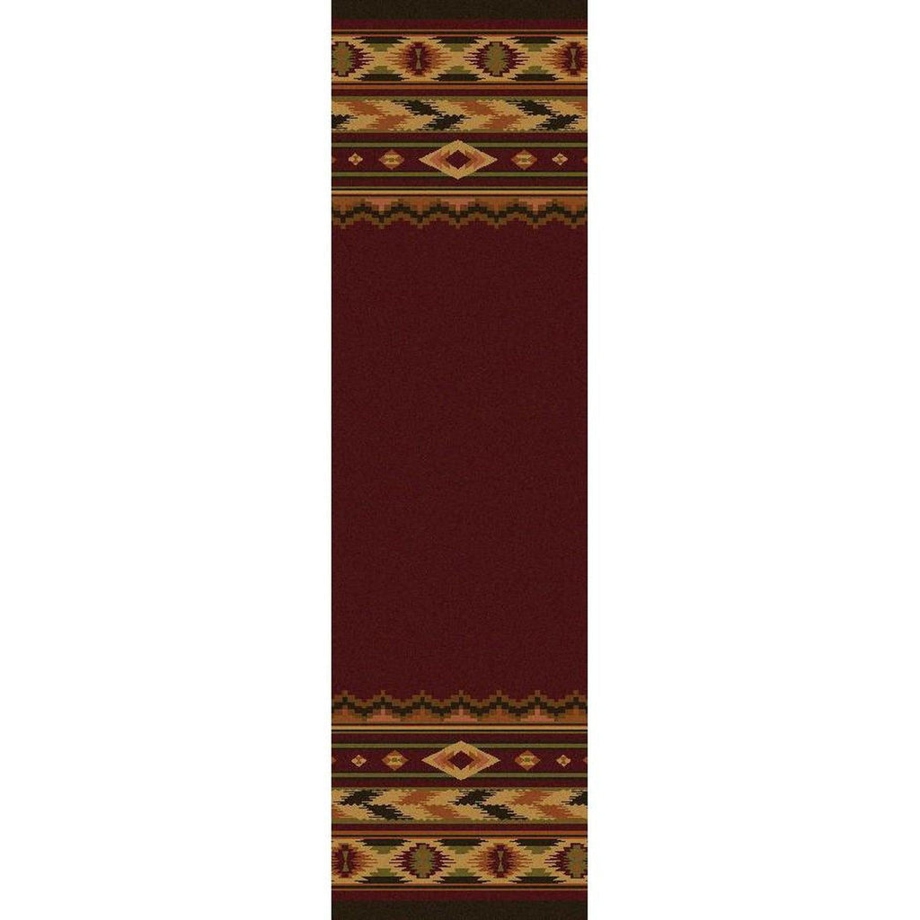 Cimarron Land - Red-CabinRugs Southwestern Rugs Wildlife Rugs Lodge Rugs Aztec RugsSouthwest Rugs