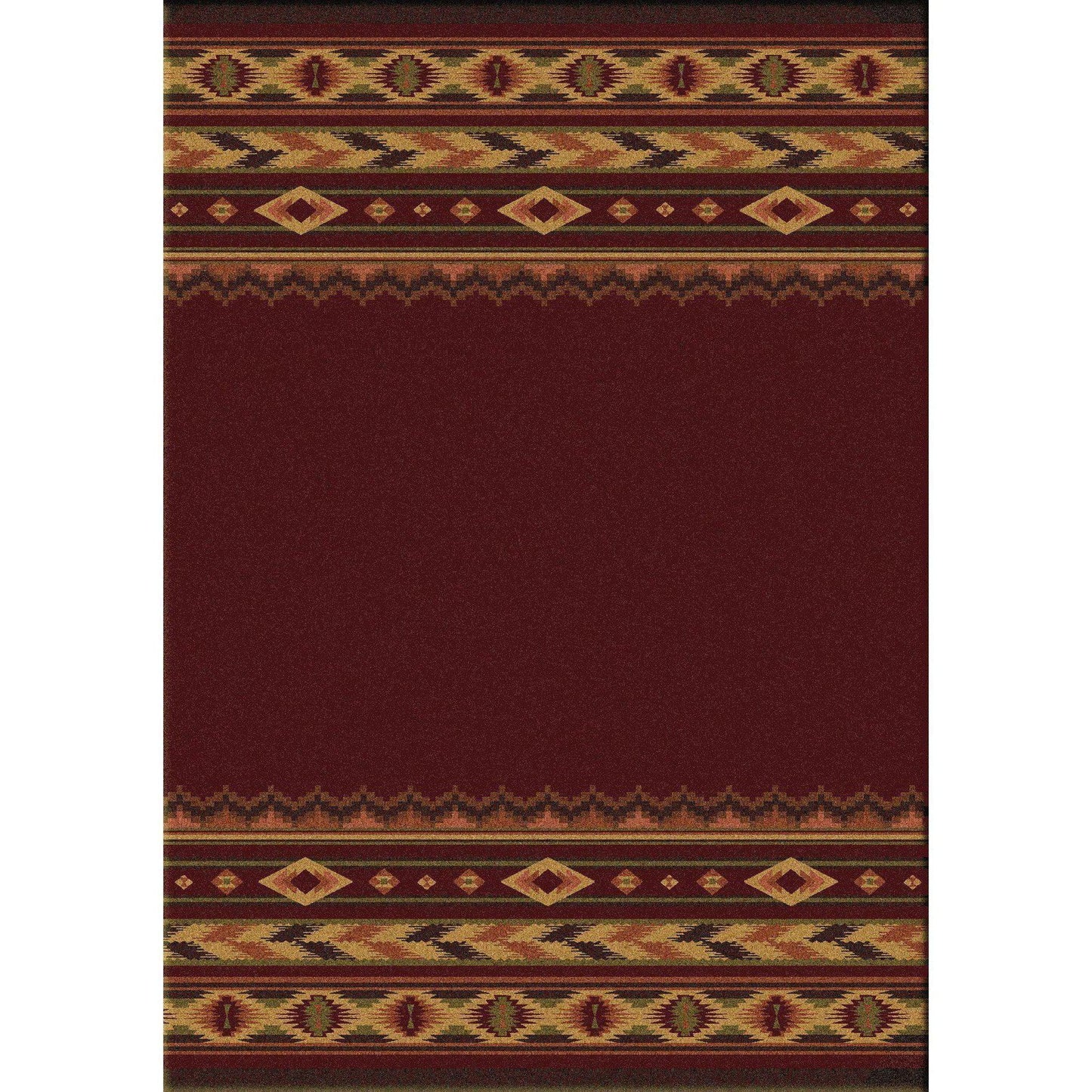Cimarron Land - Red-CabinRugs Southwestern Rugs Wildlife Rugs Lodge Rugs Aztec RugsSouthwest Rugs