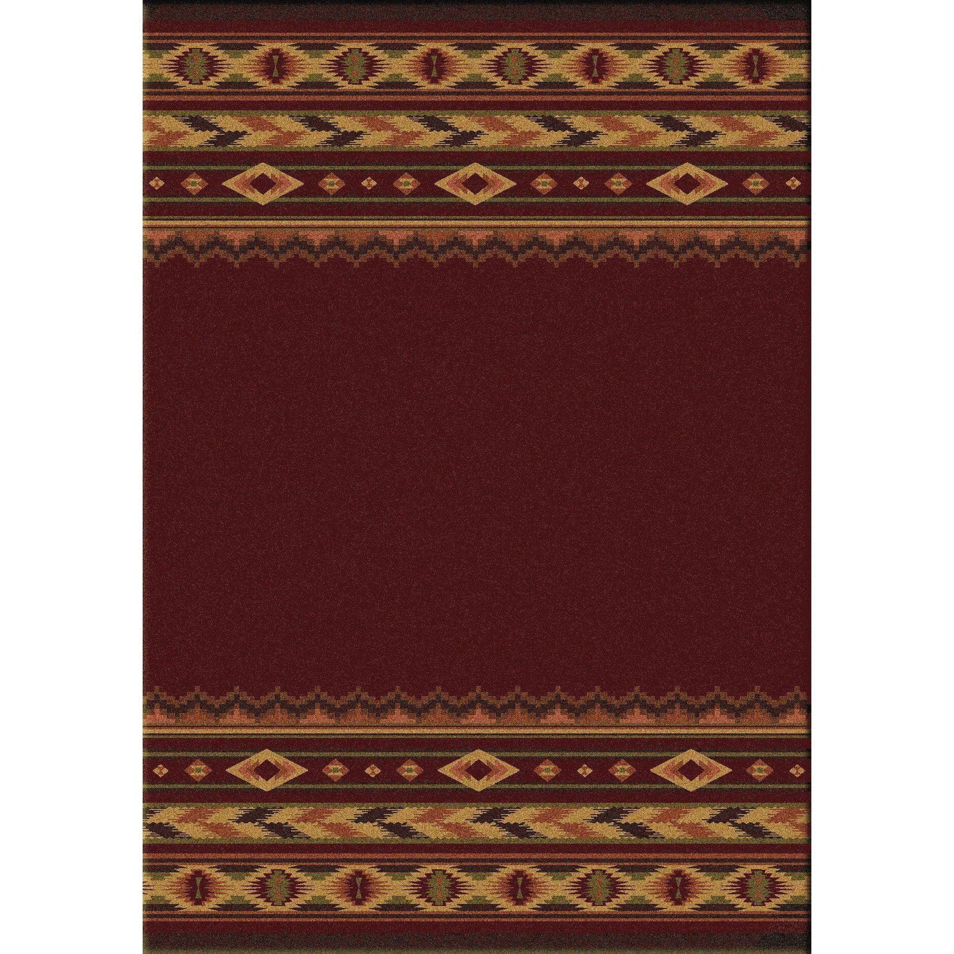 Cimarron Land - Red-CabinRugs Southwestern Rugs Wildlife Rugs Lodge Rugs Aztec RugsSouthwest Rugs