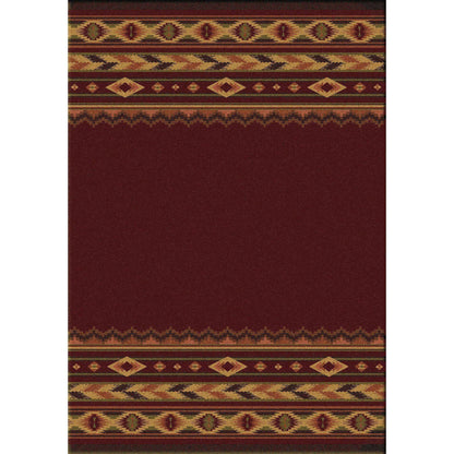 Cimarron Land - Red-CabinRugs Southwestern Rugs Wildlife Rugs Lodge Rugs Aztec RugsSouthwest Rugs