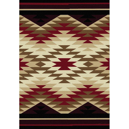 Cosmic Burst - Red-CabinRugs Southwestern Rugs Wildlife Rugs Lodge Rugs Aztec RugsSouthwest Rugs