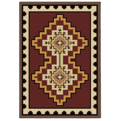 Council Of The Chiefs - Red-CabinRugs Southwestern Rugs Wildlife Rugs Lodge Rugs Aztec RugsSouthwest Rugs