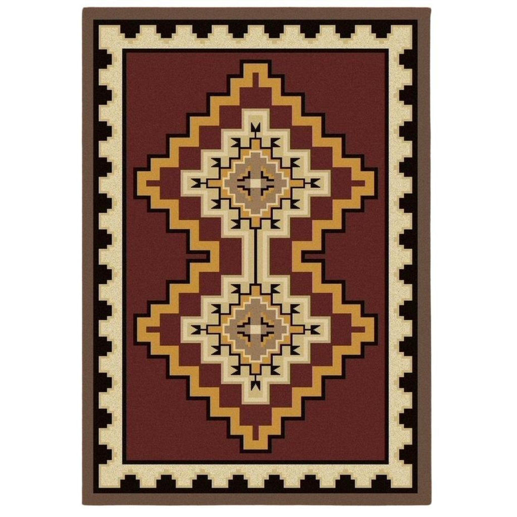 Council Of The Chiefs - Red-CabinRugs Southwestern Rugs Wildlife Rugs Lodge Rugs Aztec RugsSouthwest Rugs