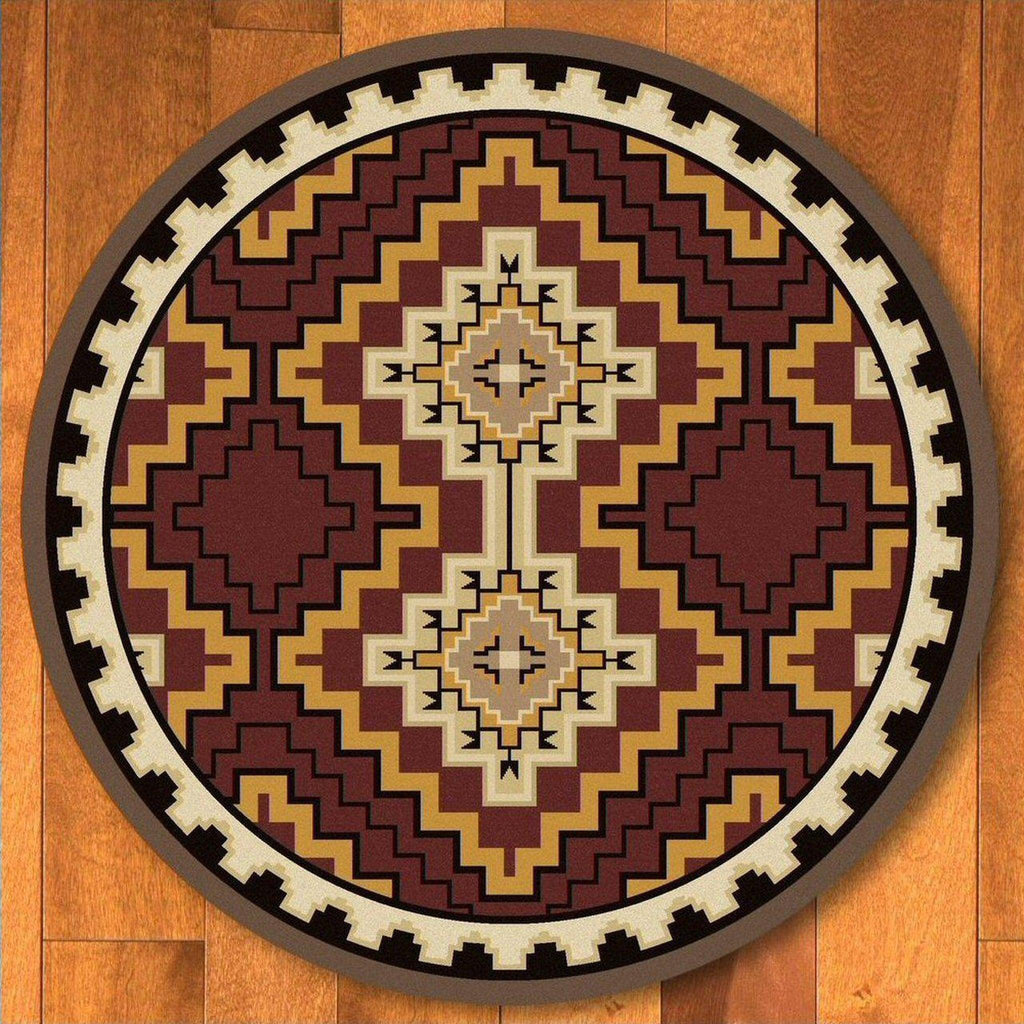 Council Of The Chiefs - Red-CabinRugs Southwestern Rugs Wildlife Rugs Lodge Rugs Aztec RugsSouthwest Rugs