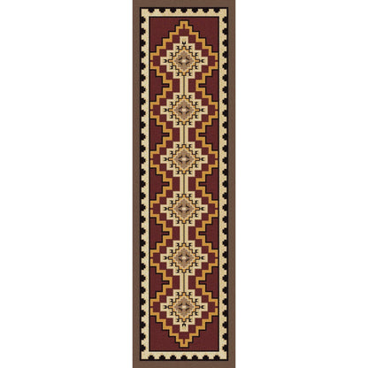 Council Of The Chiefs - Red-CabinRugs Southwestern Rugs Wildlife Rugs Lodge Rugs Aztec RugsSouthwest Rugs