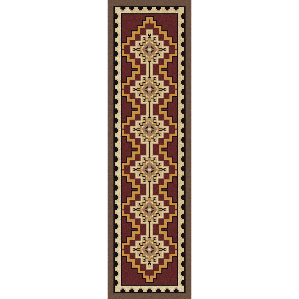 Council Of The Chiefs - Red-CabinRugs Southwestern Rugs Wildlife Rugs Lodge Rugs Aztec RugsSouthwest Rugs