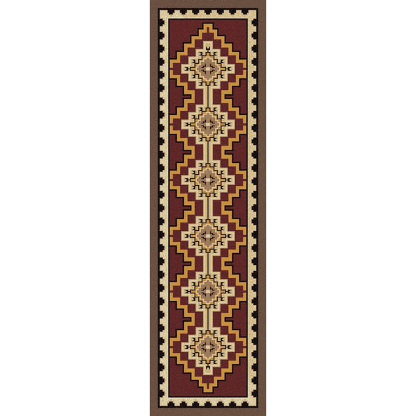 Council Of The Chiefs - Red-CabinRugs Southwestern Rugs Wildlife Rugs Lodge Rugs Aztec RugsSouthwest Rugs