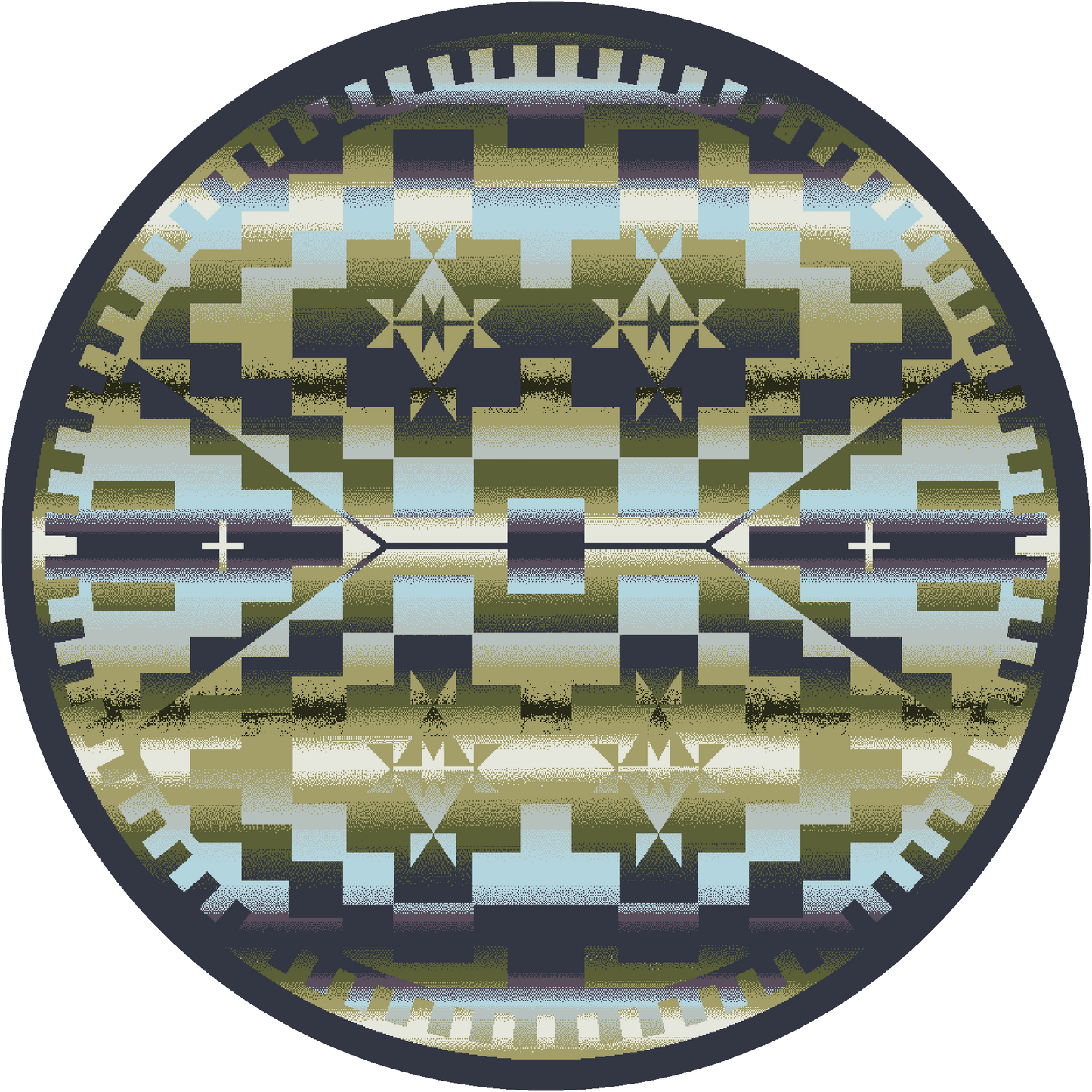 Desert Morning - Blue Shades-CabinRugs Southwestern Rugs Wildlife Rugs Lodge Rugs Aztec RugsSouthwest Rugs