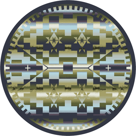 Desert Morning - Blue Shades-CabinRugs Southwestern Rugs Wildlife Rugs Lodge Rugs Aztec RugsSouthwest Rugs