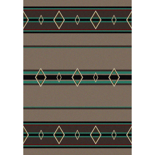 Desert Times - Turquoise-CabinRugs Southwestern Rugs Wildlife Rugs Lodge Rugs Aztec RugsSouthwest Rugs