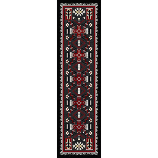 Double Crucifix - Gray-CabinRugs Southwestern Rugs Wildlife Rugs Lodge Rugs Aztec RugsSouthwest Rugs