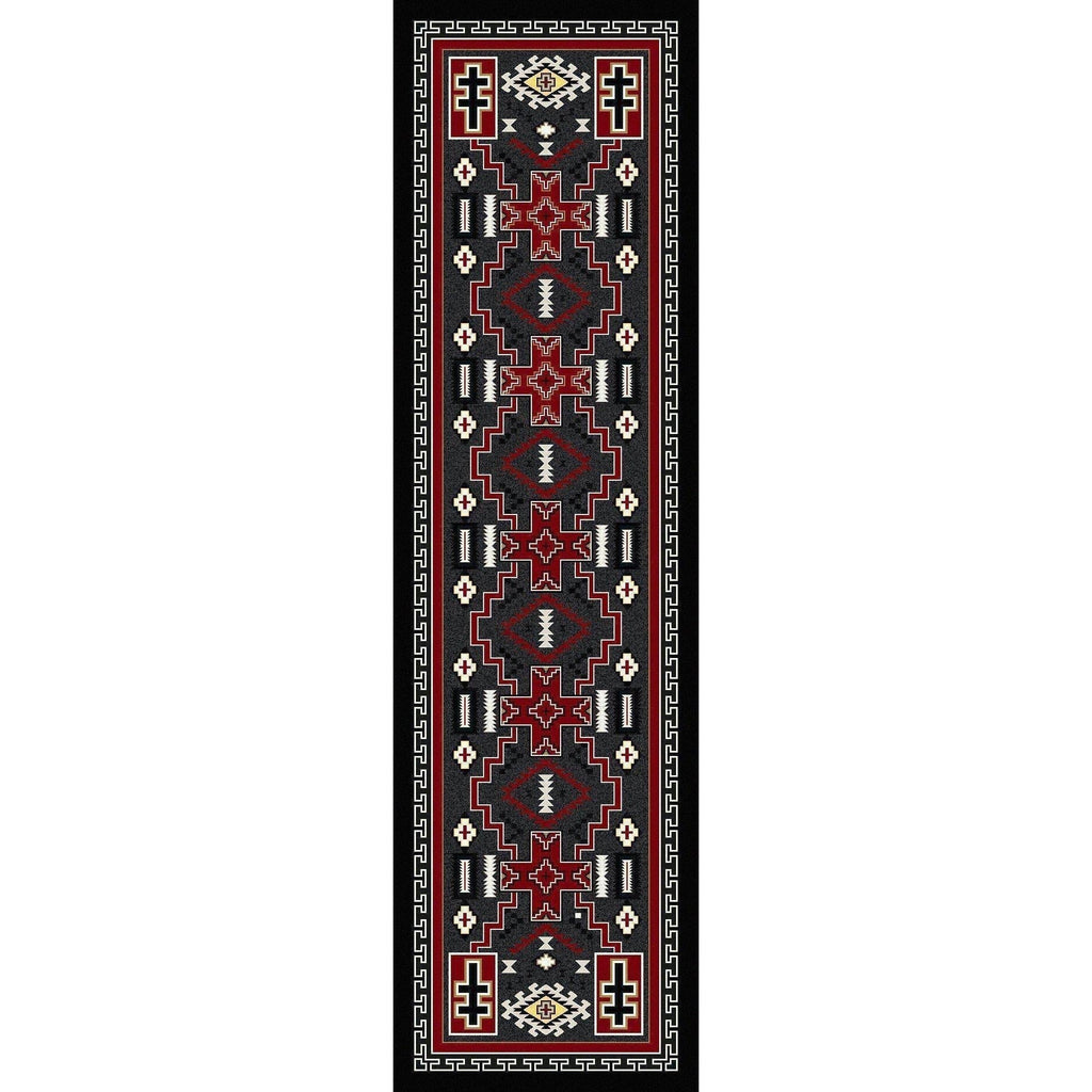 Double Crucifix - Gray-CabinRugs Southwestern Rugs Wildlife Rugs Lodge Rugs Aztec RugsSouthwest Rugs