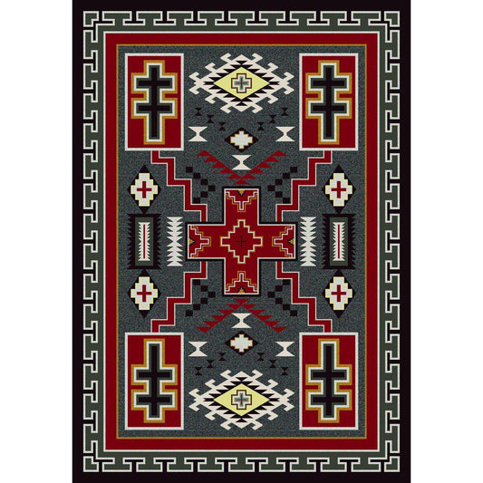 Double Crucifix - Gray-CabinRugs Southwestern Rugs Wildlife Rugs Lodge Rugs Aztec RugsSouthwest Rugs