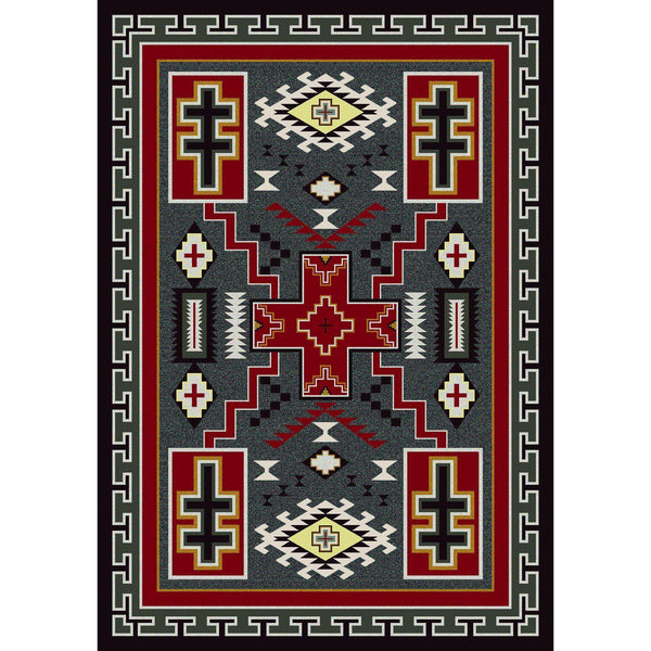 Double Crucifix - Gray-CabinRugs Southwestern Rugs Wildlife Rugs Lodge Rugs Aztec RugsSouthwest Rugs