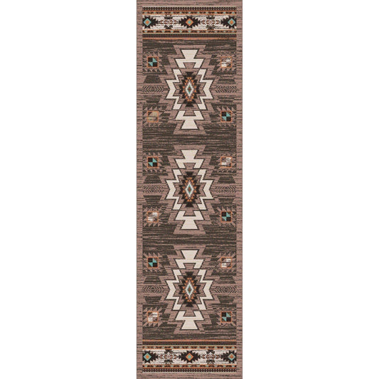 End Of The Barrel - Worn Saddle-CabinRugs Southwestern Rugs Wildlife Rugs Lodge Rugs Aztec RugsSouthwest Rugs