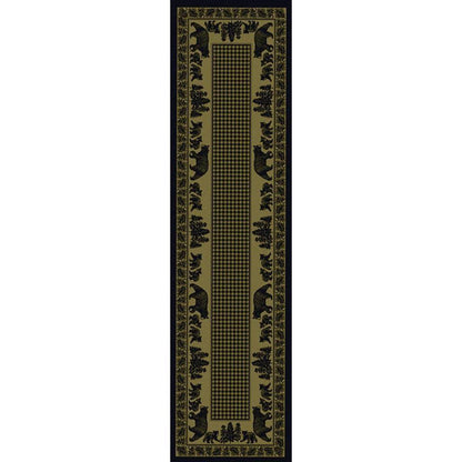 Familia Ursa - Green-CabinRugs Southwestern Rugs Wildlife Rugs Lodge Rugs Aztec RugsSouthwest Rugs