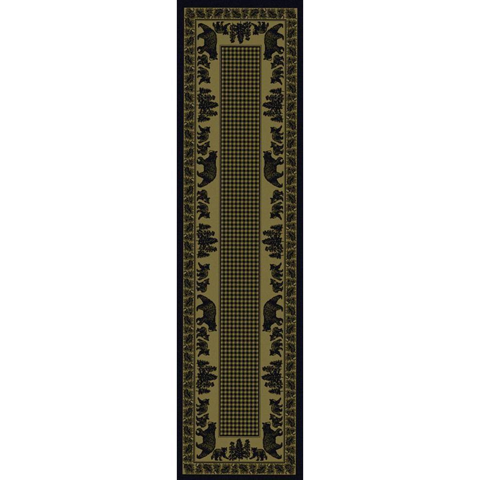 Familia Ursa - Green-CabinRugs Southwestern Rugs Wildlife Rugs Lodge Rugs Aztec RugsSouthwest Rugs