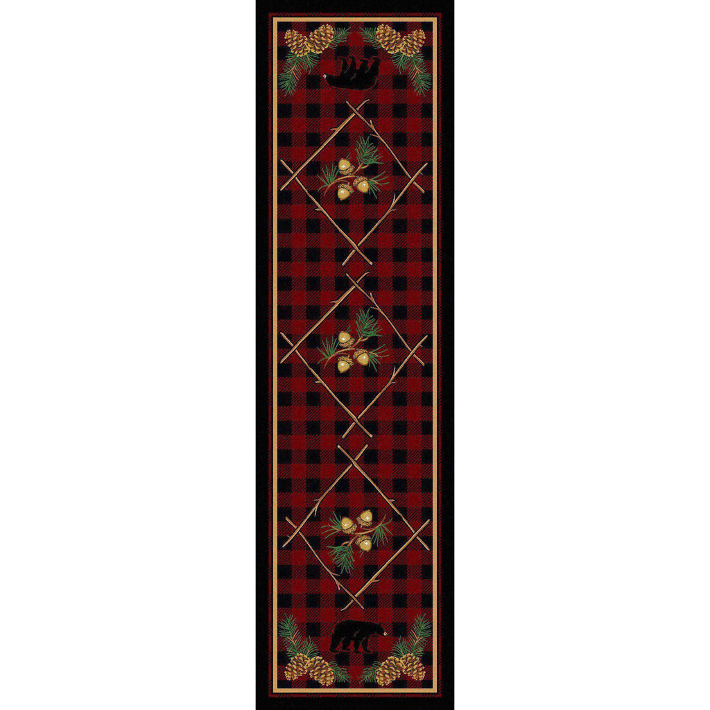 Forest Depth - Red-CabinRugs Southwestern Rugs Wildlife Rugs Lodge Rugs Aztec RugsSouthwest Rugs