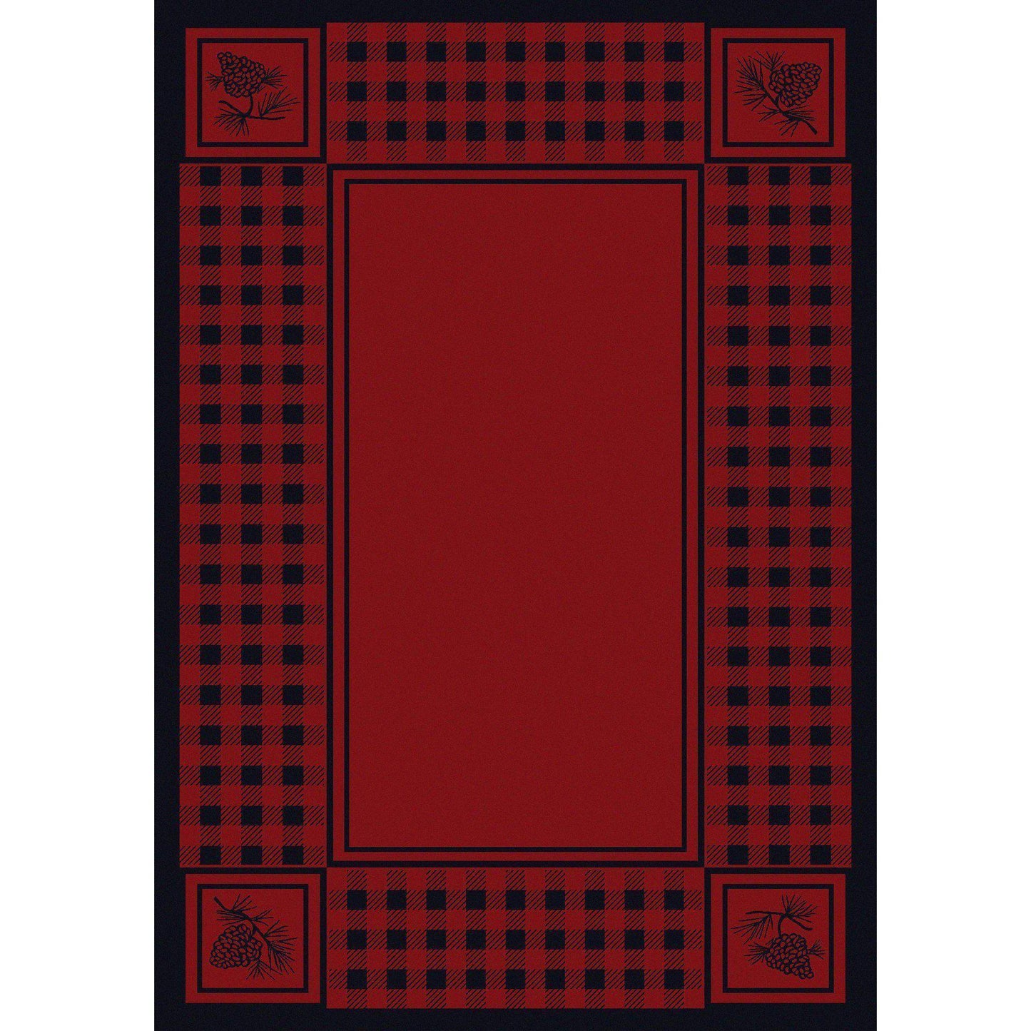 Forest Refuge - Red-CabinRugs Southwestern Rugs Wildlife Rugs Lodge Rugs Aztec RugsSouthwest Rugs
