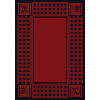 Forest Refuge - Red-CabinRugs Southwestern Rugs Wildlife Rugs Lodge Rugs Aztec RugsSouthwest Rugs